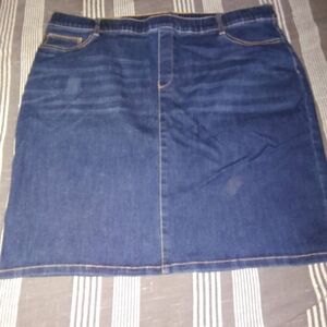 J. Jill Indigo Denim Midi Skirt
